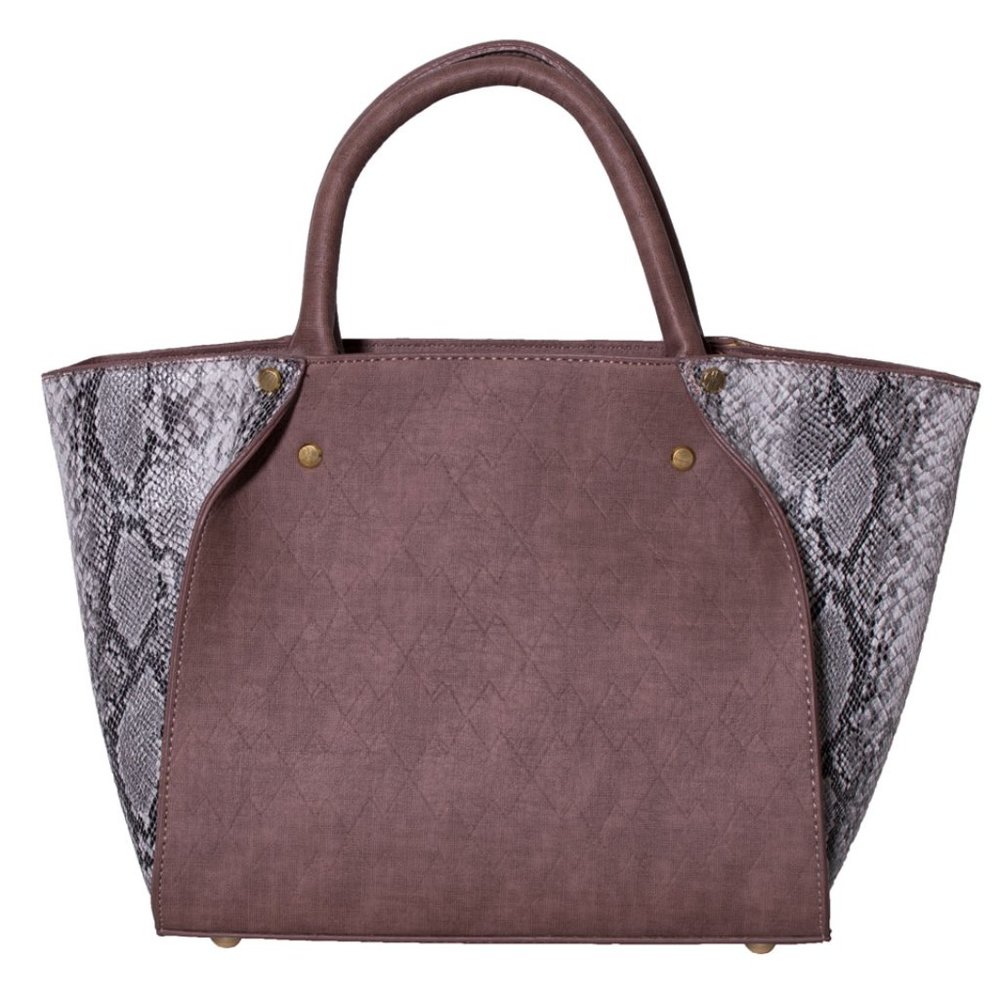 Tote with faux snake print
